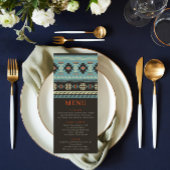 Rustikale Ethnic Tribal Winter Wedding Menükarte