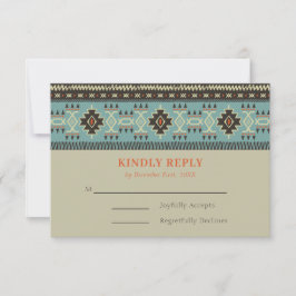 Rustikale Ethnic Tribal Winter Wedding RSVP Karte