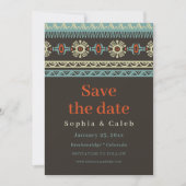 Rustikale Ethnic Tribal Winter Wedding Save The Date (Vorderseite)
