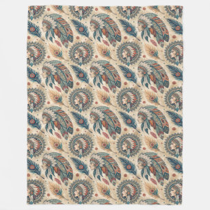 Rustikale ethnische Lücke mit kühlen Stammesmotive Fleecedecke