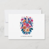 Rustikale ethnische Volksvögel und Blumen Hochzeit Save The Date (Rückseite)