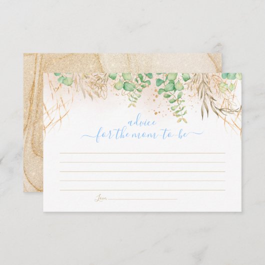 Rustikale Eucalyptus Garland Babydusche Balloon En Begleitkarte (Vorne/Hinten)