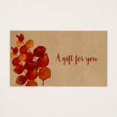 Rustikale Eukalyptus-Blätter Geschenkgutschein (Vorderseite)