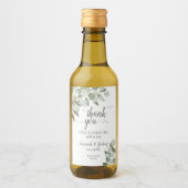 Rustikale Eukalyptus-Blätter Hochzeit Danke Mini Weinetikett (Vorderseite)