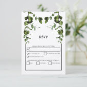 Rustikale Eukalyptus-Blätter Hochzeiten von RSVP-K RSVP Karte (Stehend Vorderseite)