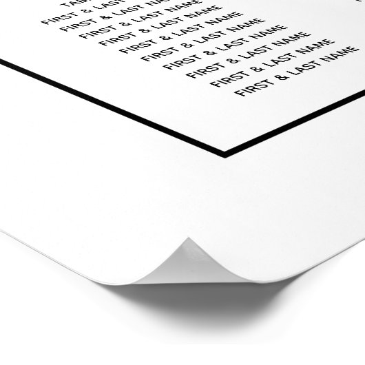 Rustikale Eukalyptus-Blätter Hochzeitstabelle Poster (Ecke)