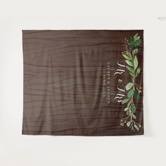 Rustikale Eukalyptus-Blätter im Hintergrund des Ho Wandteppich (Vorderseite (Horizontal))