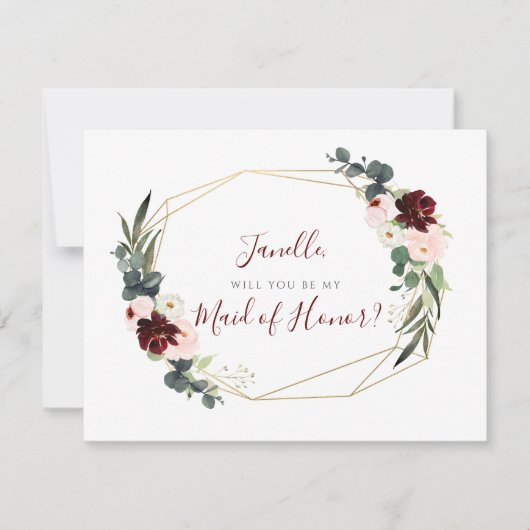 Rustikale Eukalyptus Blush DU be my Trauzeugin Einladung (Vorderseite)