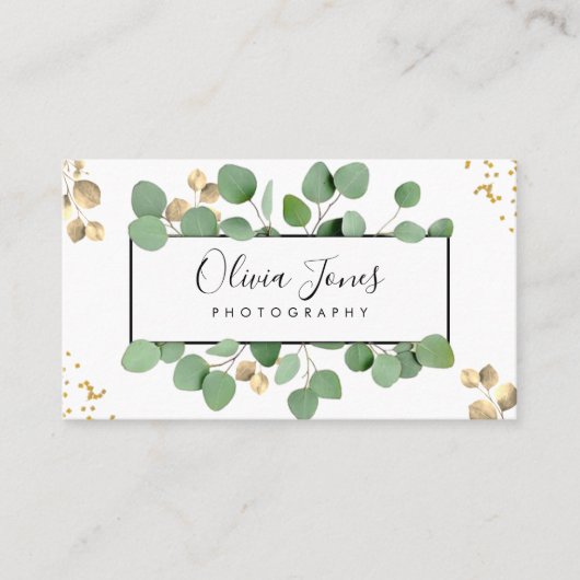 Rustikale Eukalyptus boho beruflich Visitenkarte (Vorderseite)