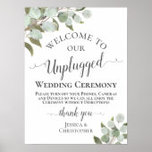 Rustikale Eukalyptus Boho Unplugged Wedding Zeremo Poster (Vorne)