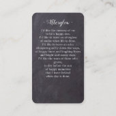 Rustikale Eukalyptus Botanische Gedenkkarte Telefonnummerkarte (Rückseite)