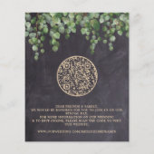 Rustikale Eukalyptus Budget QR Code Wedite Einladu (Rückseite)