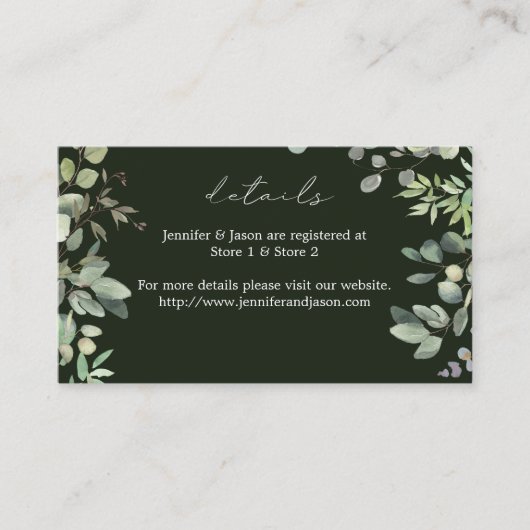 Rustikale Eukalyptus Details SM - Grün Begleitkarte (Vorderseite)