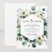 Rustikale Eukalyptus Digital Wedding Save The Date (Vorne/Hinten)