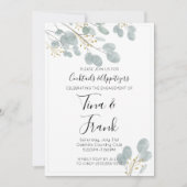 Rustikale Eukalyptus-Engagement-Partei Einladung (Vorderseite)