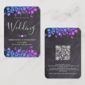 Rustikale Eukalyptus Foliage QR Code Hochzeit in Visitenkarte (Vorne/Hinten)