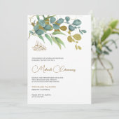 Rustikale Eukalyptus Gold Zweigstelle Islamische M Einladung (Stehend Vorderseite)