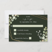 Rustikale Eukalyptus & Goldrahmen zum UAWG Grün RSVP Karte (Vorderseite)