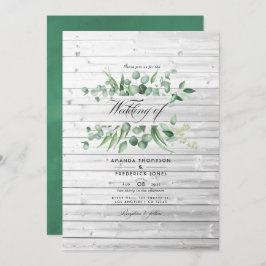 Rustikale Eukalyptus Greenerity Country Barn Weddi Einladung