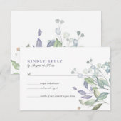 Rustikale Eukalyptus Greenerity Wedding RSVP Card Karte (Vorne/Hinten)