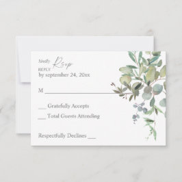 Rustikale Eukalyptus Greenery Duo RSVP Card Karte