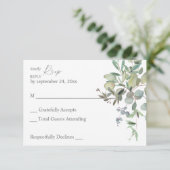 Rustikale Eukalyptus Greenery Duo RSVP Card Karte (Stehend Vorderseite)