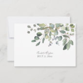 Rustikale Eukalyptus Greenery Duo RSVP Card Karte (Rückseite)