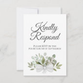 Rustikale Eukalyptus & Greenery Sage Green Wedding RSVP Karte (Vorderseite)