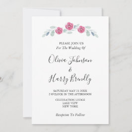 Rustikale Eukalyptus Greenery White Wedding Einladung