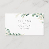 Rustikale Eukalyptus-Grünanlage Boho bridal Regist Platzkarte (Rückseite)