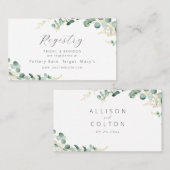 Rustikale Eukalyptus-Grünanlage Boho bridal Regist Platzkarte (Vorne/Hinten)