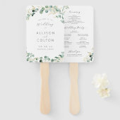 Rustikale Eukalyptus-Grüne Boho Hochzeitsprogramm Fächer (Vorne und Hinten)