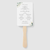 Rustikale Eukalyptus-Grüne Boho Hochzeitsprogramm Fächer (Rückseite)