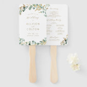 Rustikale Eukalyptus-Grüne Boho Hochzeitsprogramm Fächer (Vorne und Hinten)