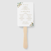 Rustikale Eukalyptus-Grüne Boho Hochzeitsprogramm Fächer (Rückseite)