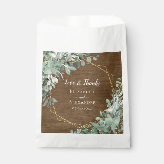 Rustikale Eukalyptus Grüne Botanische Hochzeit Geschenktütchen (Vorderseite)