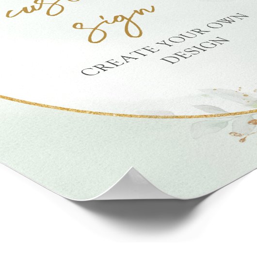 Rustikale Eukalyptus-Grüne Eigene Unterschrift Poster (Ecke)