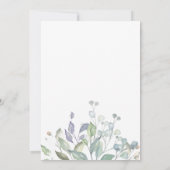 Rustikale Eukalyptus-Grüne Einladung zur Hochzeit (Rückseite)