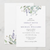 Rustikale Eukalyptus-Grüne Einladung zur Hochzeit (Vorne/Hinten)