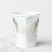 Rustikale Eukalyptus-Grüne Goldhochzeit Pappbecher (Rechts)