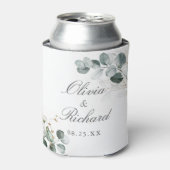 Rustikale Eukalyptus-Grüne Hochzeit Dosenkühler (Kanne Vorderseite)