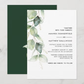 Rustikale Eukalyptus-Grüne Hochzeit Einladung (Vorne/Hinten)