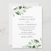 Rustikale Eukalyptus-Grüne Hochzeit Einladung (Vorderseite)