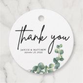 Rustikale Eukalyptus-Grüne Hochzeit Geschenkanhänger (Vorderseite)