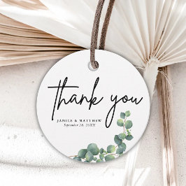 Rustikale Eukalyptus-Grüne Hochzeit Geschenkanhänger