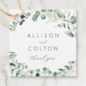 Rustikale Eukalyptus-Grüne Hochzeit Geschenkanhänger (Vorderseite)