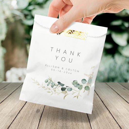 Rustikale Eukalyptus-Grüne Hochzeit Geschenktütchen
