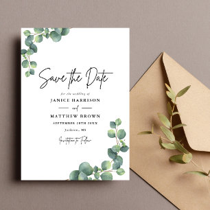 Rustikale Eukalyptus-Grüne Hochzeit Save The Date