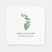 Rustikale Eukalyptus-Grüne Hochzeit Serviette (Vorderseite)