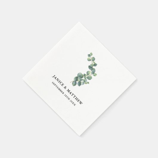 Rustikale Eukalyptus-Grüne Hochzeit Serviette (Ecke)